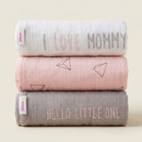 Minene Μουσελίνες Σετ των 3 (I love mommy)