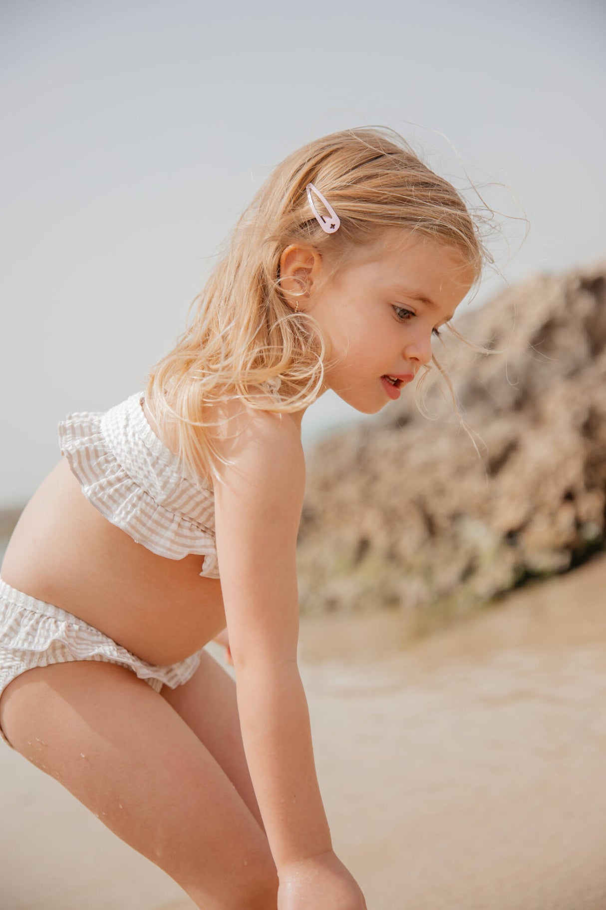 Minene - Καλοκαιρινό Καπέλο Pink&White (3m-5Y)