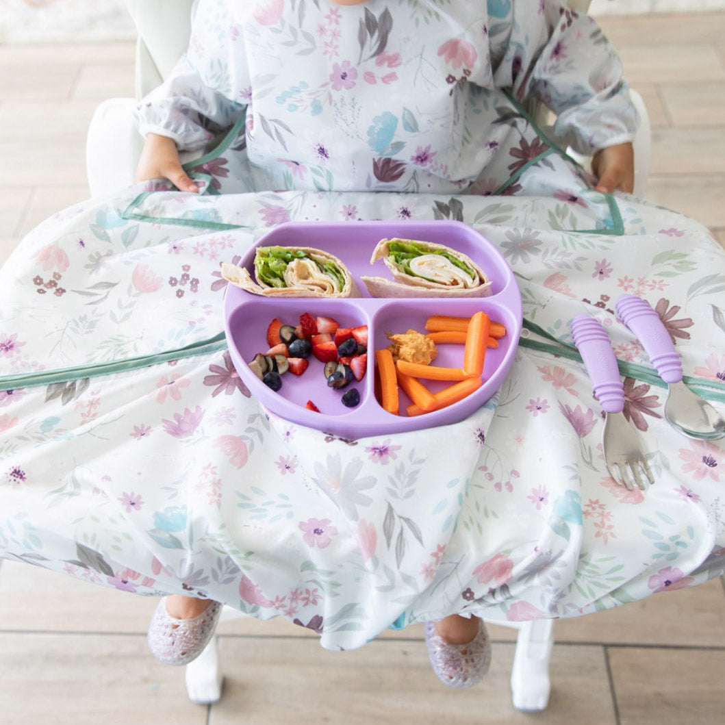 Bumkins Tray Mat Sleeved Bib Dinos