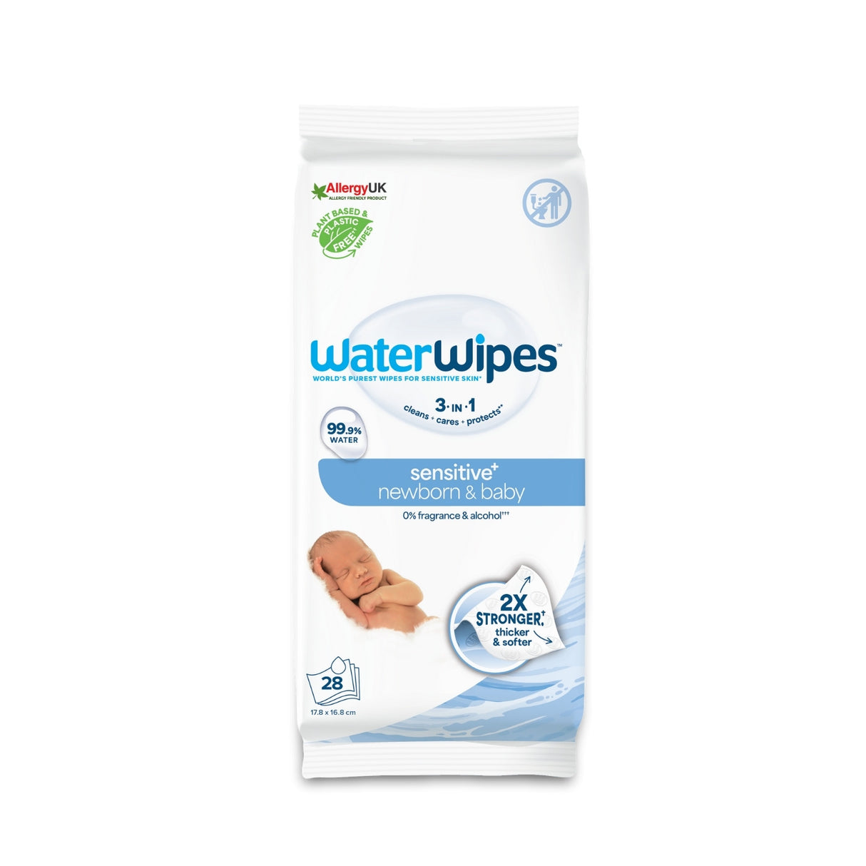 WaterWipes Άοσμα Μωρομάντηλα Sensitive+ 28τμχ