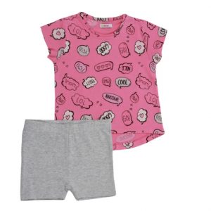 Minene Toddler Girl Set Pink Logos