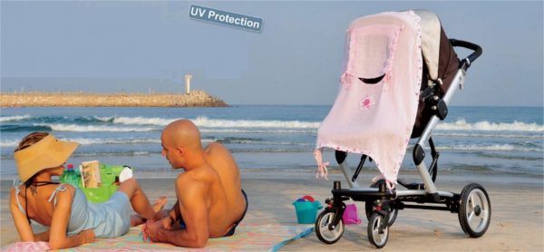Ηλιοπροστασία UV καροτσιού Black Denim