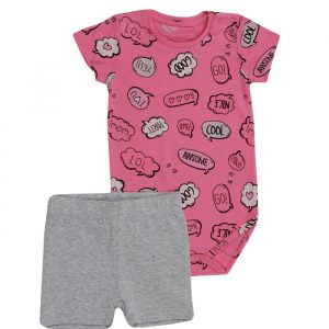 Minene Baby Girl Set Pink Logos