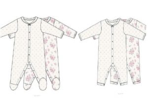 Minene Duo Pack Overalls Cream Floral-Pink 1