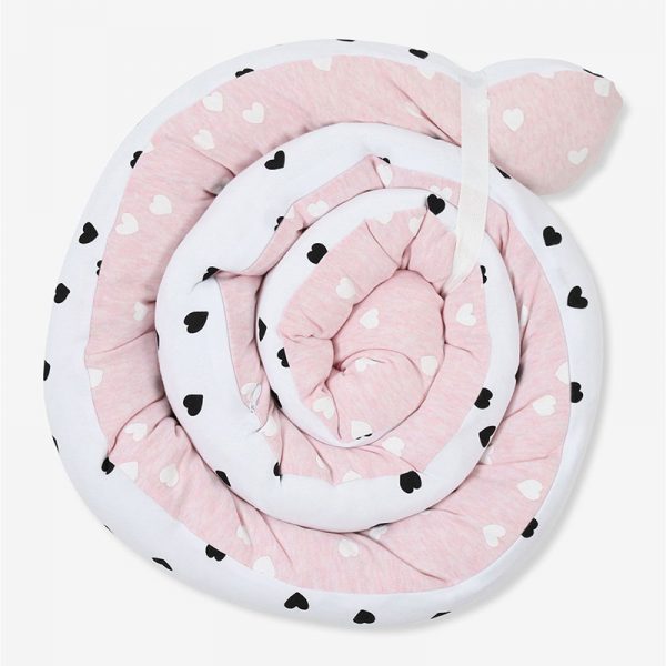Minene Πολυχρηστικό Μαξιλάρι - Snuggly Snake Cotton Pink Hearts