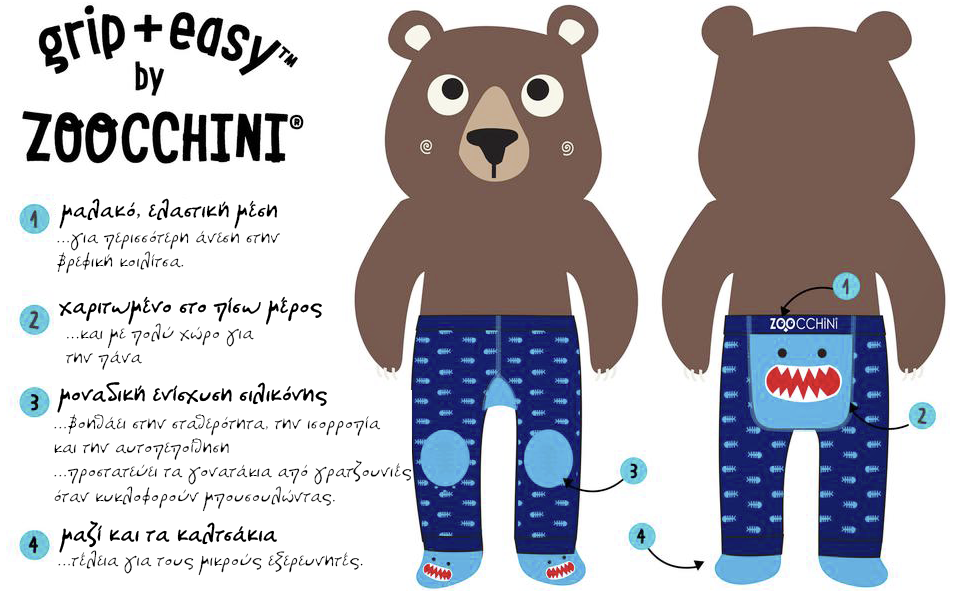 Grip+Easy Crawler Pants & Socks Set Bosley the Bear 1