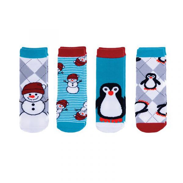 FlapJackKids Mix and Match Socks - Penguin/Snowman Small