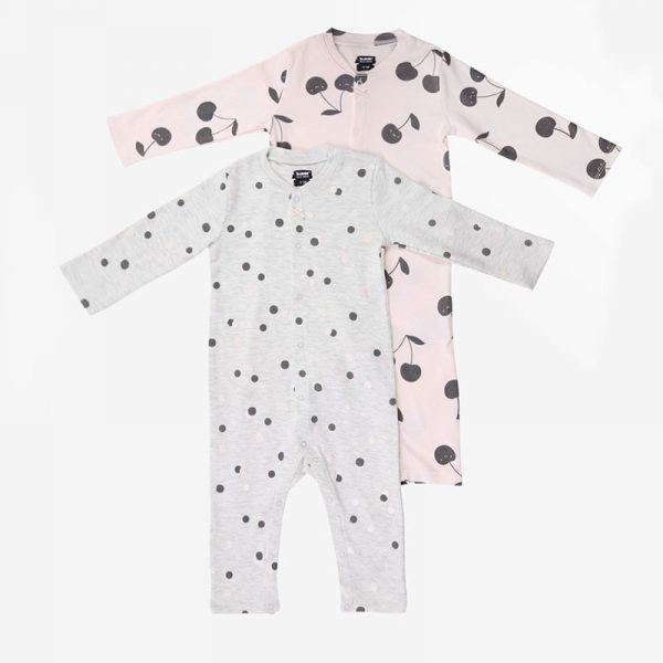 Minene Duo Pack Basic Overalls Cherry Dot