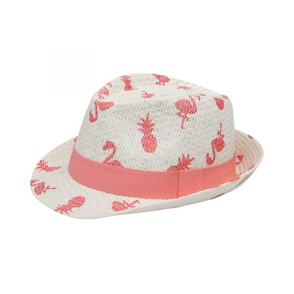 FlapJackKids Ψάθινο Καπέλο UPF 50+ – Flamingo