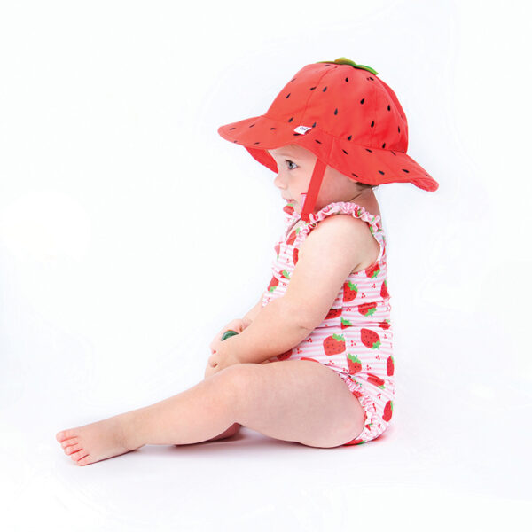 Σετ Ολόσωμο Μαγιώ με UV Καπέλο Strawberry